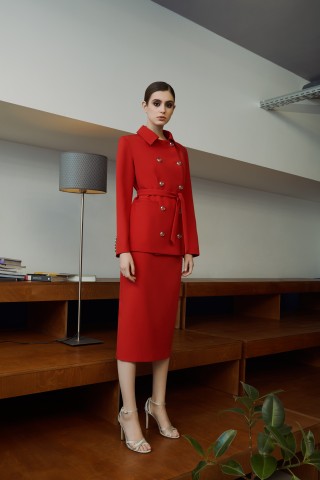 Красный жакет под пояс1955 купить