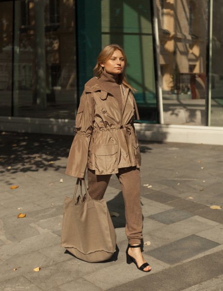 Короткая куртка с кулиской на талии2829 купить