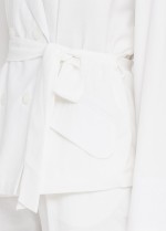 Білий лляний жакет фото 2