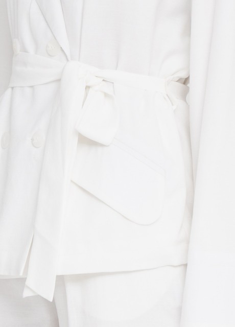 Білий лляний жакет2589 купить