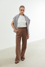 Коричневі брюки максі 3777 фото 3