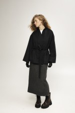 Сіре коротке пальто 3889 фото 0