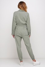 Зеленый комбинезон в стиле милитари фото 1