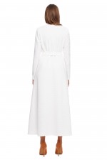 Длинное платье на запах молочного цвета фото 2