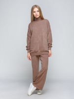 Ангоровый бежевые укороченные брюки фото 0