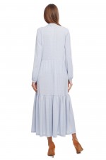 Серебрисо-голубое трехярусное платье. фото 2