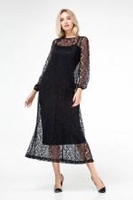Платье-сарафан с черным кружевом фото 3
