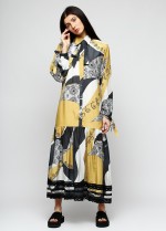 Платье-рубашка прямого силуэта с одним ярусом оборки фото 1