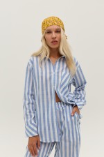 Сорочка у біло-блакитну смужку 3991 фото 0