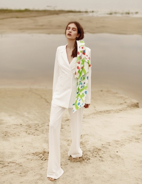 Белый двубортный жакет2669 купить