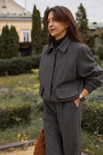 Сірий бомбер 4045 фото 1