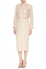 Бежевая юбка-карандаш фото 0