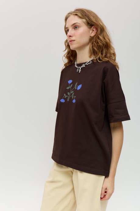 Коричнева футболка 40114011 купить