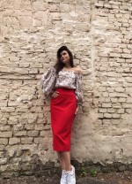 Красная юбка-карандаш фото 0