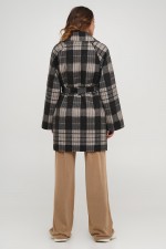 Вкорочене пальто у клітку 3316 фото 1