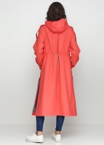 Коралловая парка с капюшоном фото 2