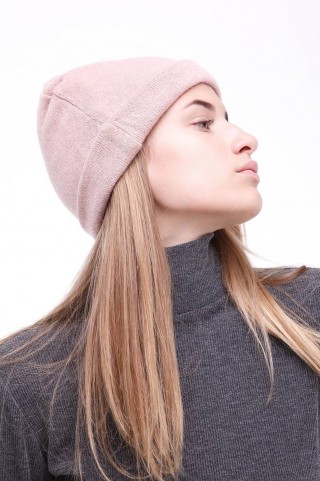 Персиковая ангоровая шапка1778 купить