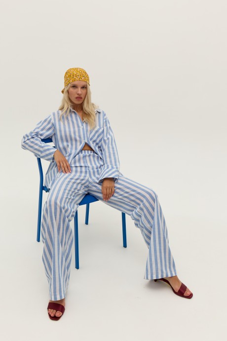 Сорочка у біло-блакитну смужку 39913991 купить