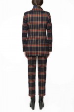 Двубортный жакет из костюмной принтованной ткани фото 1