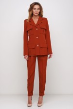 Жакет однобортний у кольорі кориця 2990 фото 0