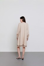 Лляна бежева сукня 3610 фото 2