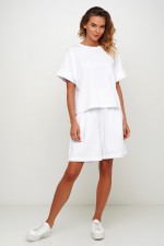Білі вільні шорти до коліна 3008 фото 0
