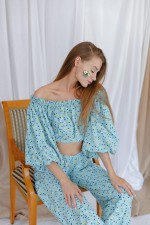 Блакитна блуза 3381 фото 5