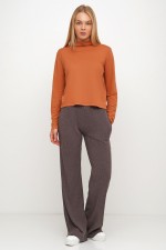 Трикотажные коричневае брюки фото 2