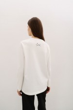 Білий лонгслів з друком 3796 фото 3