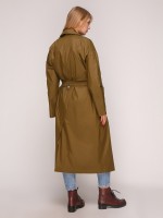 Плащ свободного силуэта на запах с поясом на резинке фото 2