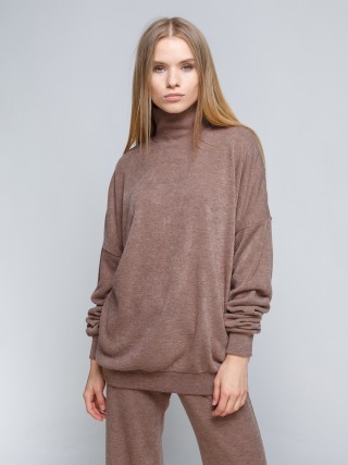 Ангоровый бежевый свитер свободного силуэта2833 купить