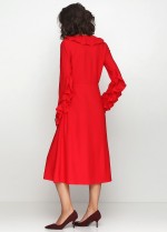 Красное платье с рюшей фото 1