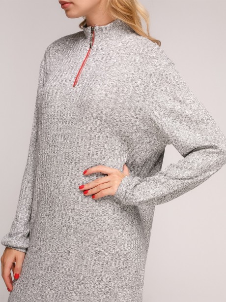 Платье midi  прямого силуета с длинным рукавом2802 купить