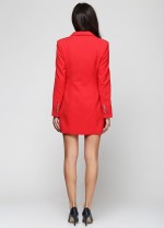 Красное двубортное платье-пиджак на подкладе фото 2