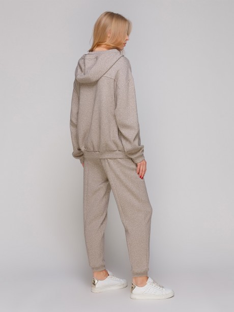 Сіро-бежевий худі вільний силует2879 купить