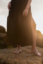 Чорна сукня міді з мереживом 3222 фото 5