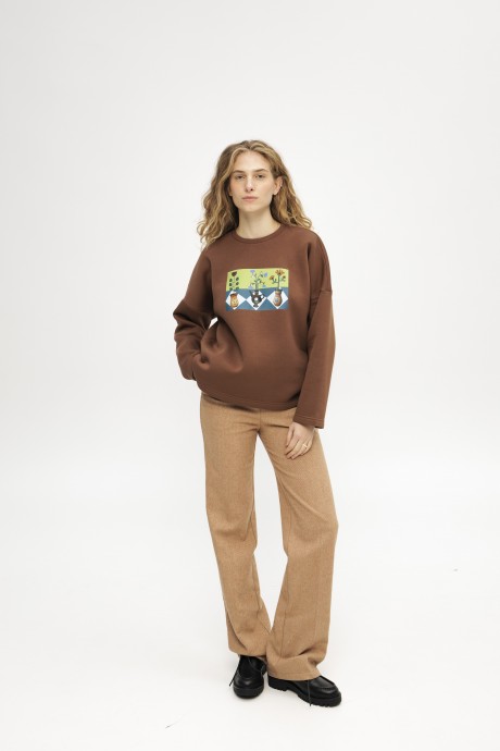 Коричневий світшот 39083908 купить