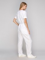 Білий бавовняний комбінезон фото 5