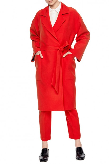 Красное пальто под пояс1953 купить