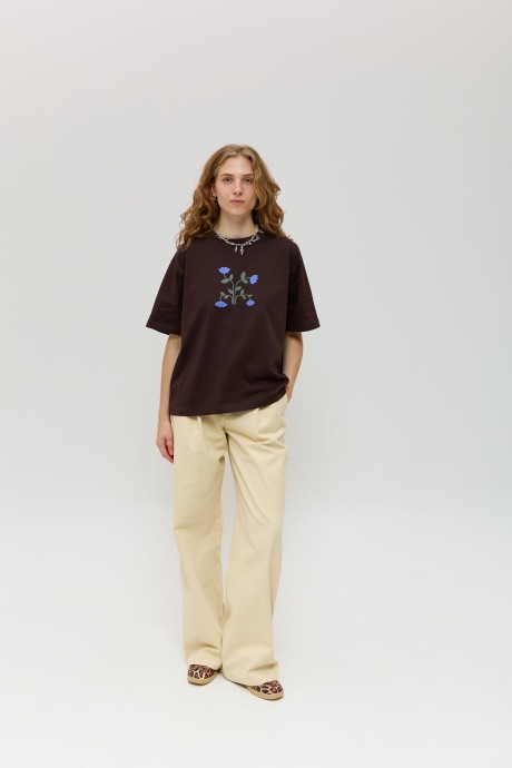 Коричнева футболка 40114011 купить