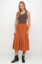 Двоярусна спідниця довжини міді фото 2