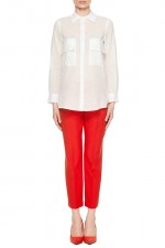 Красные классические брюки фото 4