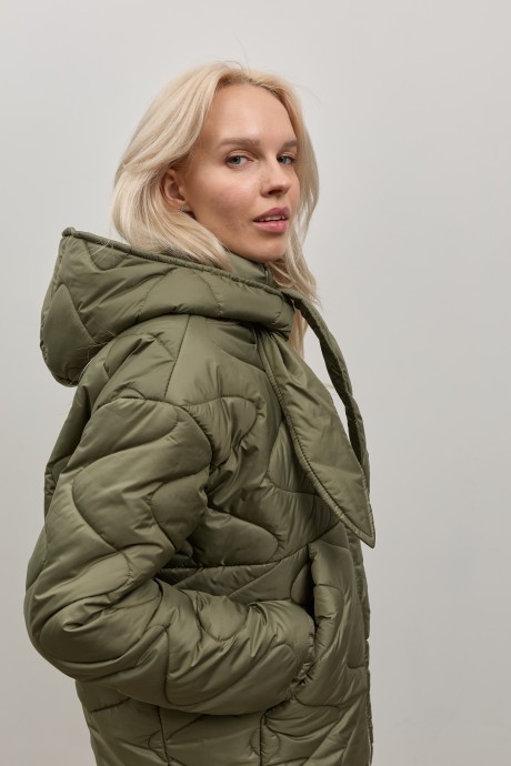 Зелена стьобана куртка 40754075 купить
