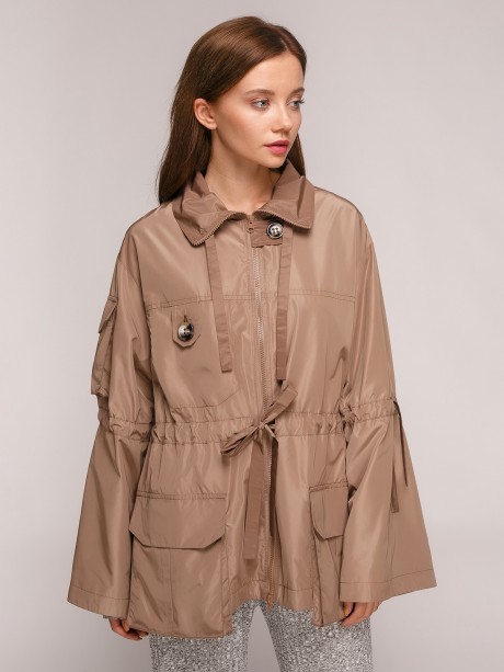 Короткая куртка с кулиской на талии2829 купить