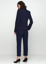 Синие укороченные брюки на высокой талии фото 1