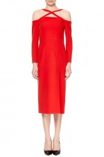 Красное платье с разрезом фото 4