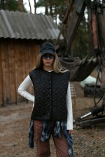 Чорний стьобаний жилет 3881 фото 5