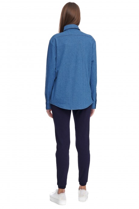 Джинсова сорочка прямого силуету з кишенями 29222922 купить