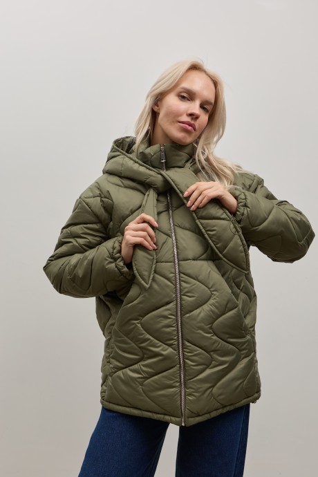Зелена стьобана куртка 40754075 купить