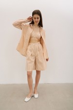 Шорти у жовту - білу смужку 3808 фото 0